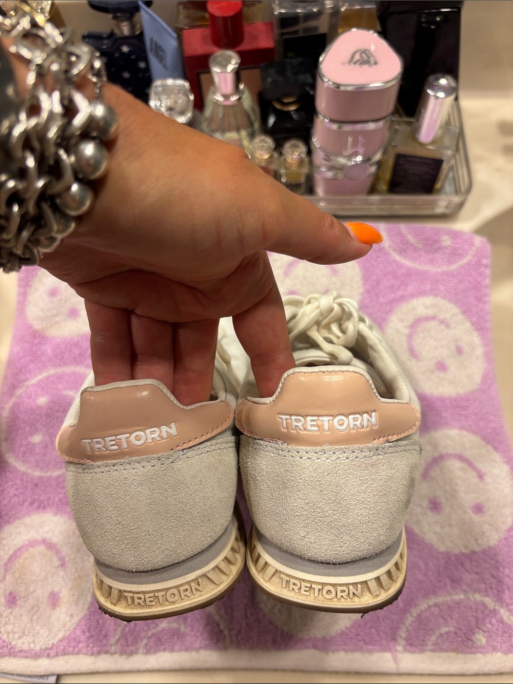 Women’s Tretorn Sneakers in Light Gray and Pale Pink